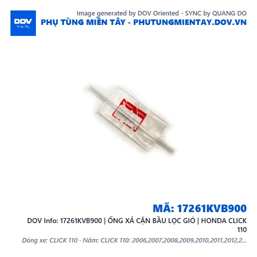 17261KVB900 | ỐNG XẢ CẶN BẦU LỌC GIÓ | HONDA CLICK 110 — 17261KVB900