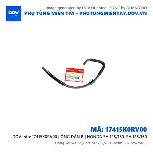 17415K0RV00 | ỐNG DẪN B | HONDA SH 125/150, SH 125/160 — 17415K0RV00