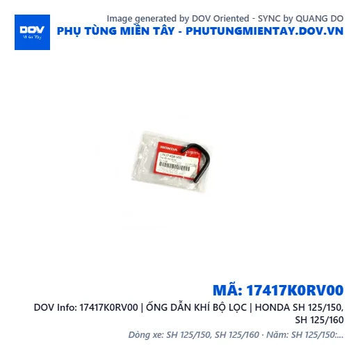 17417K0RV00 | ỐNG DẪN KHÍ BỘ LỌC | HONDA SH 125/150, SH 125/160 — 17417K0RV00