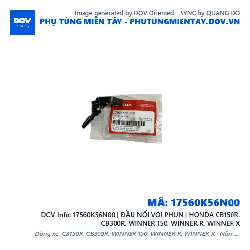 17560K56N00 | ĐẦU NỐI VÒI PHUN | HONDA CB150R, CB300R, WINNER 150, WINNER R, WINNER X — 17560K56N00