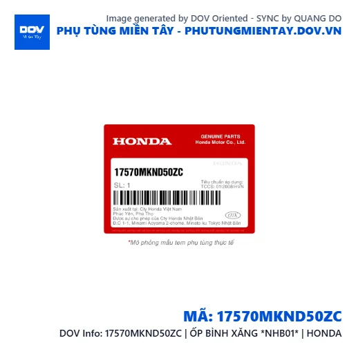 17570MKND50ZC | ỐP BÌNH XĂNG *NHB01* | HONDA  — 17570MKND50ZC