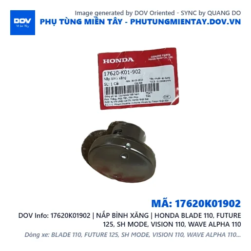 17620K01902 | NẮP BÌNH XĂNG | HONDA BLADE 110, FUTURE 125, SH MODE, VISION 110, WAVE ALPHA 110 — 17620K01902