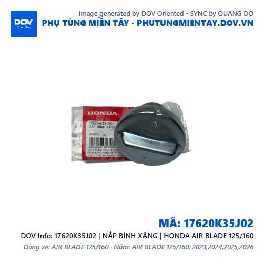 17620K35J02 | NẮP BÌNH XĂNG | HONDA AIR BLADE 125/160 — 17620K35J02