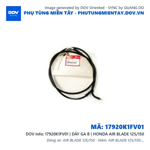 17920K1FV01 | DÂY GA B | HONDA AIR BLADE 125/150 — 17920K1FV01