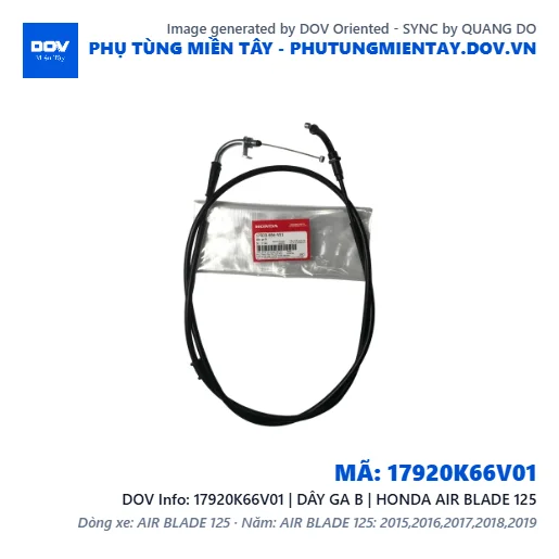17920K66V01 | DÂY GA B | HONDA AIR BLADE 125 — 17920K66V01