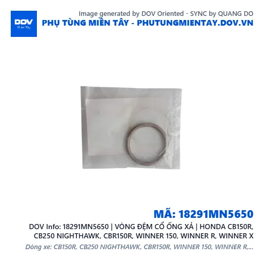18291MN5650 | VÒNG ĐỆM CỔ ỐNG XẢ | HONDA CB150R, CB250 NIGHTHAWK, CBR150R, WINNER 150, WINNER R, WINNER X — 18291MN5650