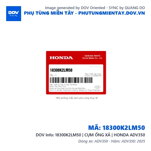 18300K2LM50 | CỤM ỐNG XẢ | HONDA ADV350 — 18300K2LM50