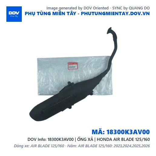 18300K3AV00 | ỐNG XẢ | HONDA AIR BLADE 125/160 — 18300K3AV00