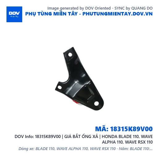 18315K89V00 | GIÁ BẮT ỐNG XẢ | HONDA BLADE 110, WAVE ALPHA 110, WAVE RSX 110 — 18315K89V00