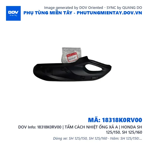 18318K0RV00 | TẤM CÁCH NHIỆT ỐNG XẢ A | HONDA SH 125/150, SH 125/160 — 18318K0RV00