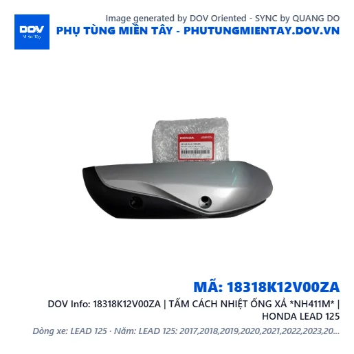 18318K12V00ZA | TẤM CÁCH NHIỆT ỐNG XẢ *NH411M* | HONDA LEAD 125 — 18318K12V00ZA