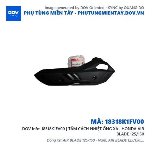 18318K1FV00 | TẤM CÁCH NHIỆT ỐNG XẢ | HONDA AIR BLADE 125/150 — 18318K1FV00