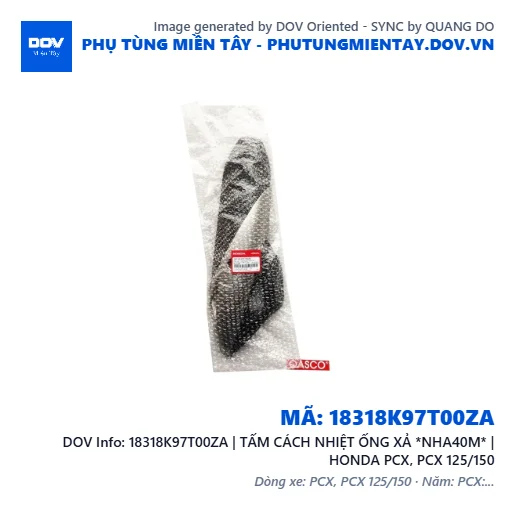 18318K97T00ZA | TẤM CÁCH NHIỆT ỐNG XẢ *NHA40M* | HONDA PCX, PCX 125/150 — 18318K97T00ZA