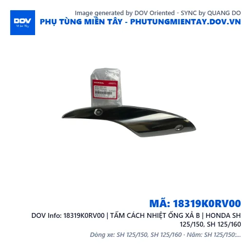 18319K0RV00 | TẤM CÁCH NHIỆT ỐNG XẢ B | HONDA SH 125/150, SH 125/160 — 18319K0RV00