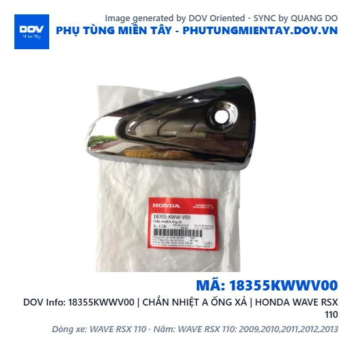 18355KWWV00 | CHẮN NHIỆT A ỐNG XẢ | HONDA WAVE RSX 110 — 18355KWWV00