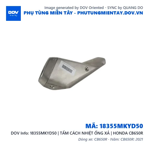 18355MKYD50 | TẤM CÁCH NHIỆT ỐNG XẢ | HONDA CB650R — 18355MKYD50