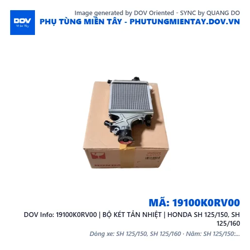 19100K0RV00 | BỘ KÉT TẢN NHIỆT | HONDA SH 125/150, SH 125/160 — 19100K0RV00