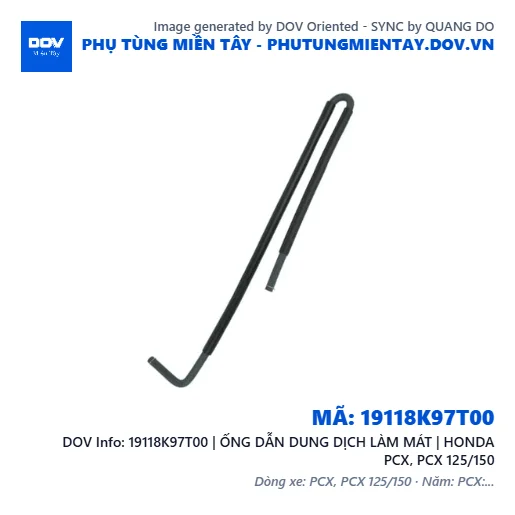 19118K97T00 | ỐNG DẪN DUNG DỊCH LÀM MÁT | HONDA PCX, PCX 125/150 — 19118K97T00