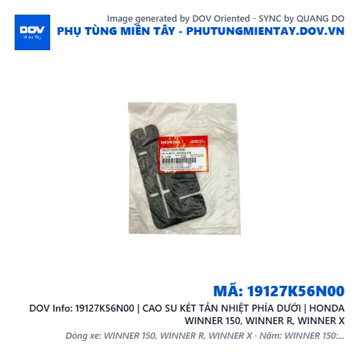 19127K56N00 | CAO SU KÉT TẢN NHIỆT PHÍA DƯỚI | HONDA WINNER 150, WINNER R, WINNER X — 19127K56N00