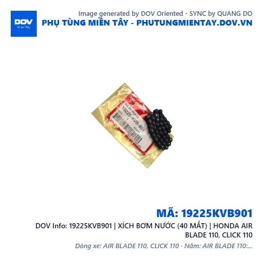 19225KVB901 | XÍCH BƠM NƯỚC (40 MẮT) | HONDA AIR BLADE 110, CLICK 110 — 19225KVB901