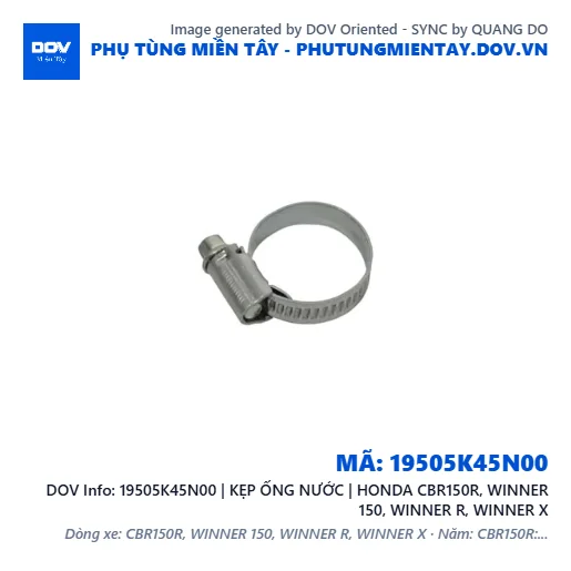19505K45N00 | KẸP ỐNG NƯỚC | HONDA CBR150R, WINNER 150, WINNER R, WINNER X — 19505K45N00