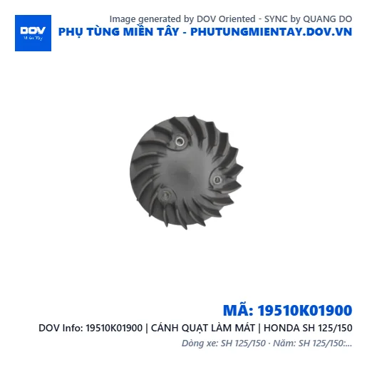 19510K01900 | CÁNH QUẠT LÀM MÁT | HONDA SH 125/150 — 19510K01900