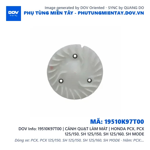 19510K97T00 | CÁNH QUẠT LÀM MÁT | HONDA PCX, PCX 125/150, SH 125/150, SH 125/160, SH MODE — 19510K97T00