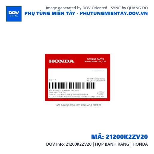 21200K2ZV20 | HỘP BÁNH RĂNG | HONDA — 21200K2ZV20