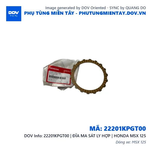 22201KPGT00 | ĐĨA MA SÁT LY HỢP | HONDA MSX 125 — 22201KPGT00