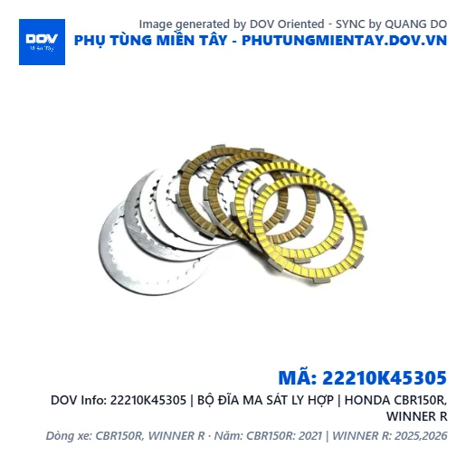 22210K45305 | BỘ ĐĨA MA SÁT LY HỢP | HONDA CBR150R, WINNER R — 22210K45305