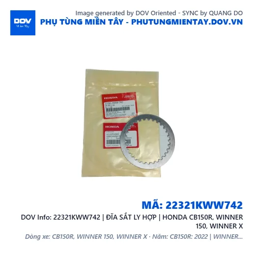 22321KWW742 | ĐĨA SẮT LY HỢP | HONDA CB150R, WINNER 150, WINNER X — 22321KWW742