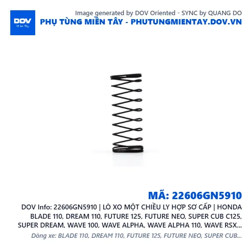 22606GN5910 | LÒ XO MỘT CHIỀU LY HỢP SƠ CẤP | HONDA BLADE 110, DREAM 110, FUTURE 125, FUTURE NEO, SUPER CUB C125, SUPER DREAM, WAVE 100, WAVE ALPHA, WAVE ALPHA 110, WAVE RSX 110 — 22606GN5910