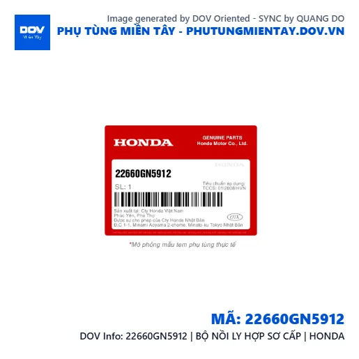 22660GN5912 | BỘ NỒI LY HỢP SƠ CẤP | HONDA — 22660GN5912