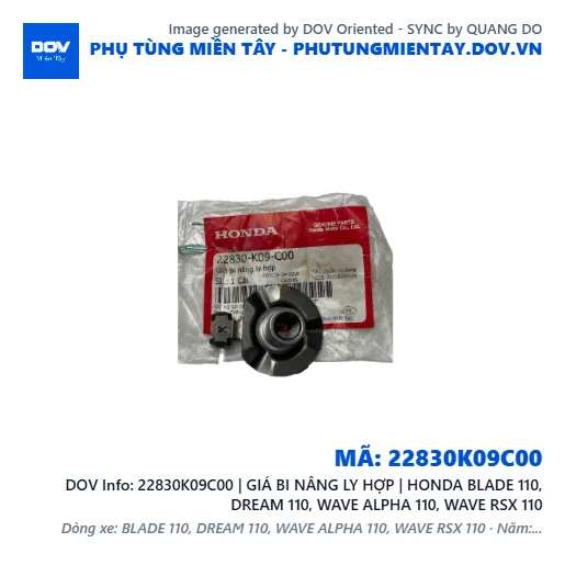 22830K09C00 | GIÁ BI NÂNG LY HỢP | HONDA BLADE 110, DREAM 110, WAVE ALPHA 110, WAVE RSX 110 — 22830K09C00