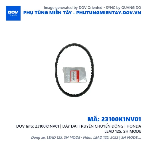 23100K1NV01 | DÂY ĐAI TRUYỀN CHUYỂN ĐỘNG | HONDA LEAD 125, SH MODE — 23100K1NV01