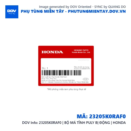 23205K0RAF0 | BỘ MÁ TĨNH PULY BỊ ĐỘNG | HONDA  — 23205K0RAF0