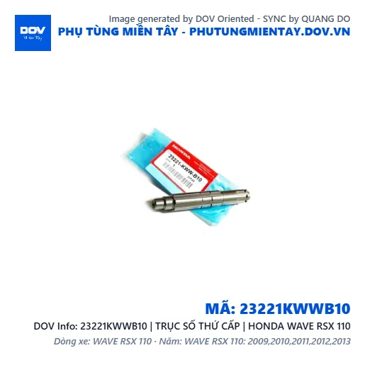 23221KWWB10 | TRỤC SỐ THỨ CẤP | HONDA WAVE RSX 110 — 23221KWWB10