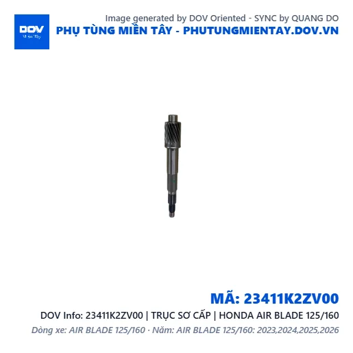 23411K2ZV00 | TRỤC SƠ CẤP | HONDA AIR BLADE 125/160 — 23411K2ZV00