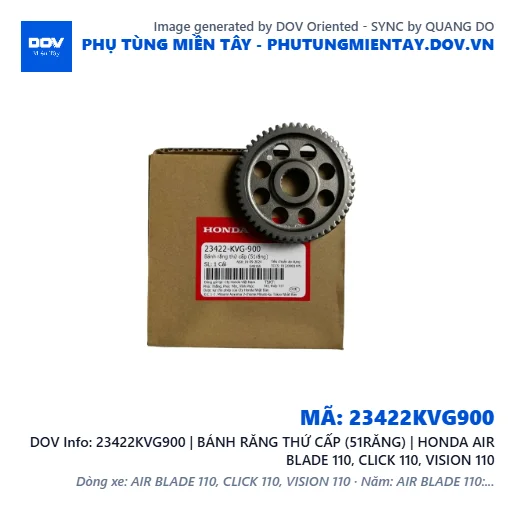 23422KVG900 | BÁNH RĂNG THỨ CẤP (51RĂNG) | HONDA AIR BLADE 110, CLICK 110, VISION 110 — 23422KVG900