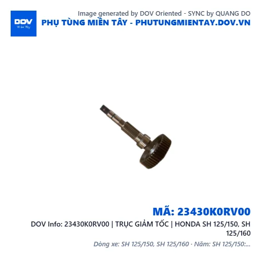 23430K0RV00 | TRỤC GIẢM TỐC | HONDA SH 125/150, SH 125/160 — 23430K0RV00