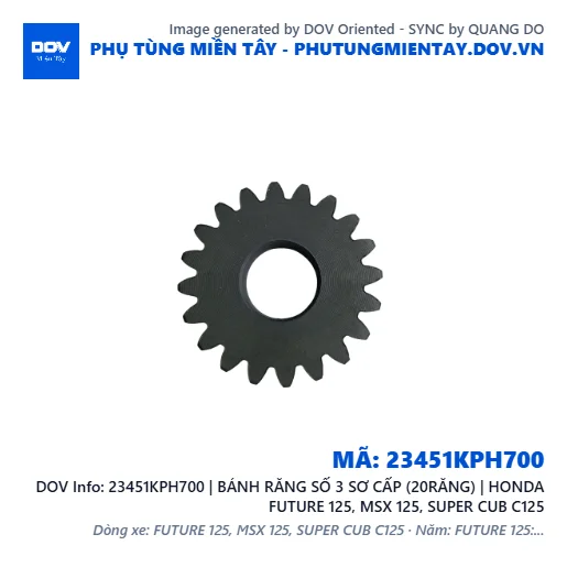 23451KPH700 | BÁNH RĂNG SỐ 3 SƠ CẤP (20RĂNG) | HONDA FUTURE 125, MSX 125, SUPER CUB C125 — 23451KPH700