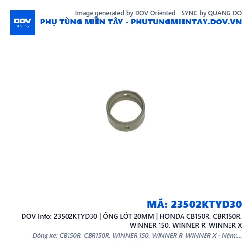 23502KTYD30 | ỐNG LÓT 20MM | HONDA CB150R, CBR150R, WINNER 150, WINNER R, WINNER X — 23502KTYD30