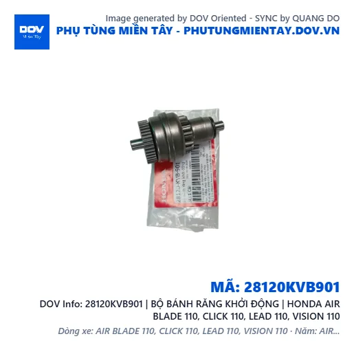 28120KVB901 | BỘ BÁNH RĂNG KHỞI ĐỘNG | HONDA AIR BLADE 110, CLICK 110, LEAD 110, VISION 110 — 28120KVB901