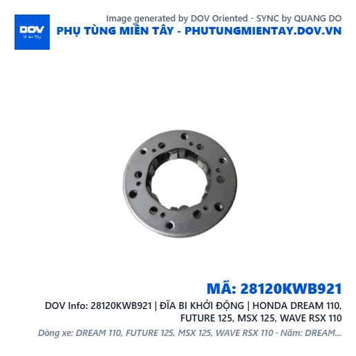 28120KWB921 | ĐĨA BI KHỞI ĐỘNG | HONDA DREAM 110, FUTURE 125, MSX 125, WAVE RSX 110 — 28120KWB921