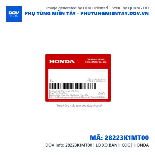 28223K1MT00 | LÒ XO BÁNH CÓC | HONDA — 28223K1MT00