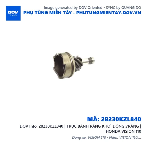 28230KZL840 | TRỤC BÁNH RĂNG KHỞI ĐỘNG(7RĂNG | HONDA VISION 110 — 28230KZL840