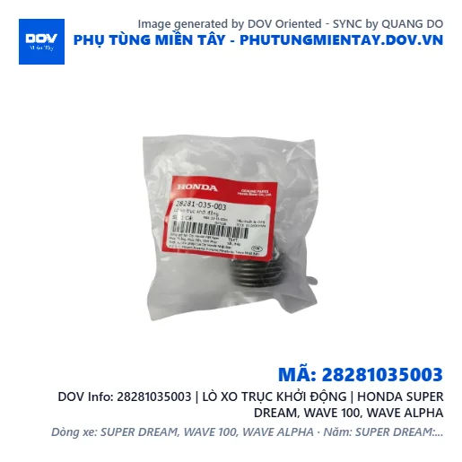 28281035003 | LÒ XO TRỤC KHỞI ĐỘNG | HONDA SUPER DREAM, WAVE 100, WAVE ALPHA — 28281035003