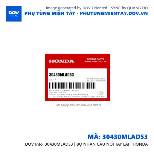 30430MLAD53 | BỘ NHẬN CẦU NỐI TAY LÁI | HONDA  — 30430MLAD53