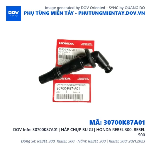 30700K87A01 | NẮP CHỤP BU GI | HONDA REBEL 300, REBEL 500 — 30700K87A01