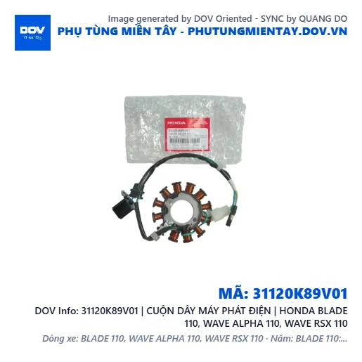 31120K89V01 | CUỘN DÂY MÁY PHÁT ĐIỆN | HONDA BLADE 110, WAVE ALPHA 110, WAVE RSX 110 — 31120K89V01